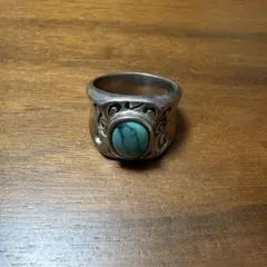 SAAD サード ターコイズ装飾 シルバーリング 指輪 19号 - メルカリ