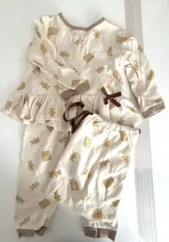 petit main プティマイン パジャマ　90cm くま　巾着付き　服　クマ