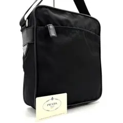 【美品】プラダ ショルダーバッグ 三角ロゴ テスートナイロン 黒 V160