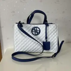 GUESS バッグ ホワイト 中古 内側シミあり