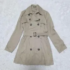 elencare due　トレンチコート　ダブルブレスト　Ｌ　ベルト付　ベージュ