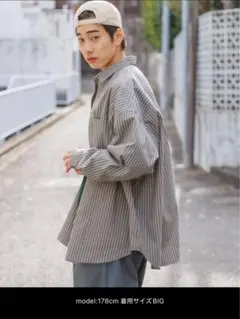 シャツ イージーケア柄ロングスリーブシャツ Big