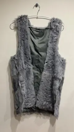 グレー ファー ベスト Mサイズ