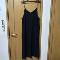 LEPSIM キャミワンピース ロング ブラック タイト ポケット付き