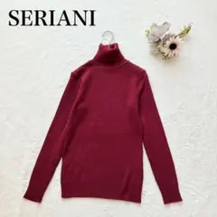 【SERIANI】タートルネックセーター（M）リブ ニット 長袖 モックネック