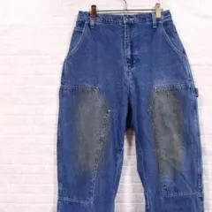 ダブルニー ペインター デニム ワイドパンツ イージーウエスト ワーク WEGO