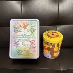 ディズニー　ダッフィー＆フレンズ 20周年 カラフルハピネス ＋くまのプー空き缶