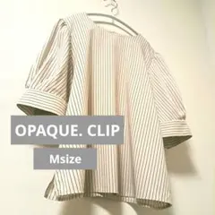 OPAQUE. CLIP ベージュストライプ バルーン袖 チュニック