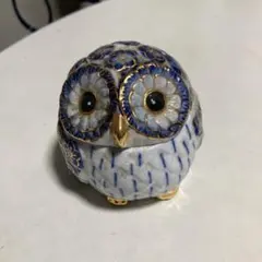 フクロウ 陶器製 小物入れ 置物のサムネイル