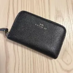 COACH コーチ ブラックレザー コインケース