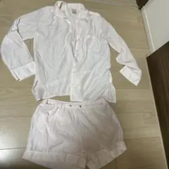 ジェラートピケ　ブロードパイシャツ　ショートパンツ　ピンク