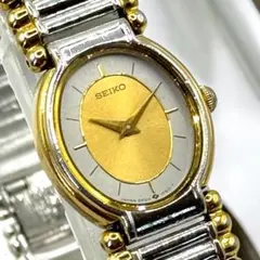 極美品 稼働品 SEIKO クォーツ レディース 腕時計 オーバル コンビ
