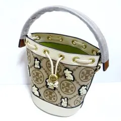 トリーバーチ　バケットバッグ　うさぎ　モノグラム　2way ショルダーバッグ