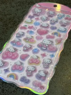 即日発送！【正規品】ハローキティ ヒョウ柄 コットンパフィ シール