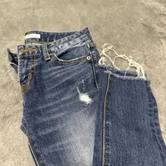 AZUL BY MOUSSYダメージ加工スキニーデニム