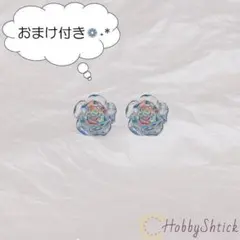 ◆セール中◆ ばらの デザイン ピアス ブルー (RP0126-BL)