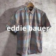 【 6301番】eddie bauer 半袖シャツ　メンズM チェック