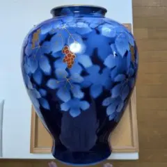 青色 陶器製 花瓶 九谷焼自峰 - メルカリ