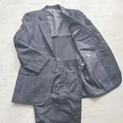 ​【希少】バーバリー スーツ ネイビー ストライプ Mウール モヘア混