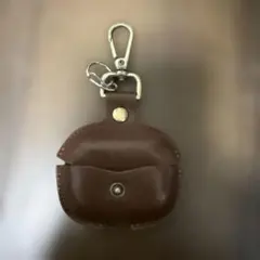 本革レザー製ブラウンAirPodsケースカバー