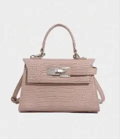 shein 63381674 型押し　ピンク　バッグ　スカーフ