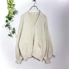 WEGO ウィゴー カーディガン Vネック ニット 無地 アイボリー 生成り