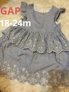 baby GAP ブルーストライプ ワンピース 18-24m