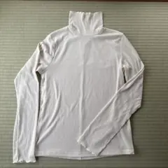 GU ソフトリブタートルネック長袖TナチュラルホワイトM