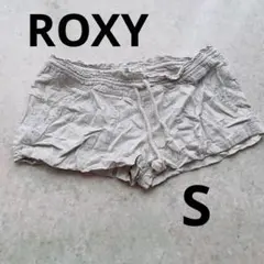 ホワイト ROXYショートパンツ Mサイズ　ウエストゴム　可愛い