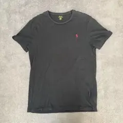 ポロラルフローレン Tシャツ M ブラック 刺繍ロゴ カスタムフィット