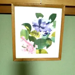 紫陽花 切り絵 額装 アート