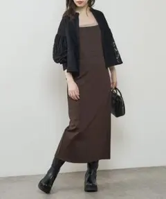 ナチュラルクチュール キャミワンピース ブラウン natural couture