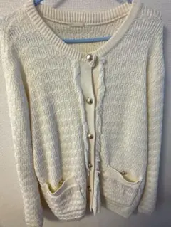 アイボリー フリンジカーディガン