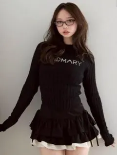 AND MARY ロゴニット ブラック*-*