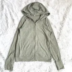 大きいサイズ◇XL ユニクロ◇UVカットフルジップパーカー フーディ 長袖 灰色