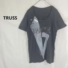 TRUSS◇トラス　グラフィックプリント半袖Tシャツ　グレー【S】ストリート風のサムネイル