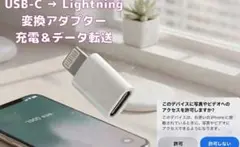 iPhone対応 充電用 Lightning to Type-C 変換アダプター