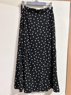 プリントフレアロングスカート(ドット)