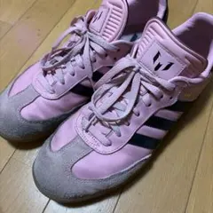 adidas ピンク サンバ メッシ スニーカー 箱付き