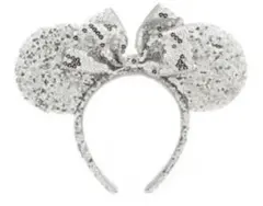 Disney カチューシャ シルバー グリッター スパンコール