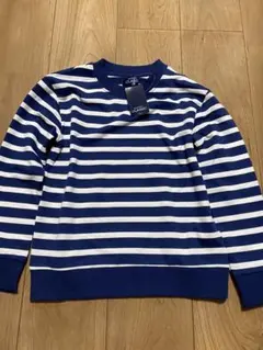 青と白のストライプ 長袖カットソー