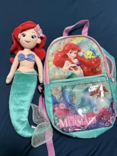 アリエル　ぬいぐるみ　リュックサック付き　ハグっとフレンズ　ディズニープリンセス