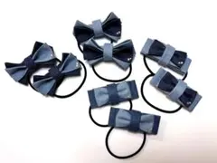 デニムリボンヘアゴムセット