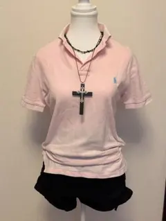RALPH LAUREN ポロシャツ S ピンク　ビックポニーy2k 平成ギャルのサムネイル
