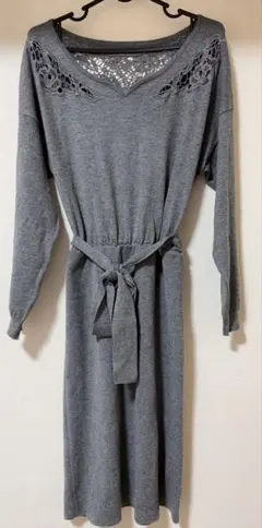ココディール　ニットワンピース　グレー