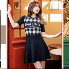 ダーリッチ ギンガムチェックニットミニワンピース Darich
