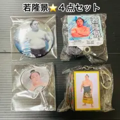 大相撲★9月場所新作ガチャ含★若隆景★うちわ★明け荷★バッジ★フォン★４点セット