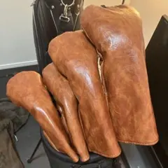 【値引受付可】レザー調 ヘッドカバー 5点セット（DR/FW/UT2本/パター）