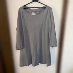<<最終値下>>グレー バックリボン 長袖チュニック