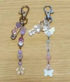 ハンドメイド ビーズキーホルダー
